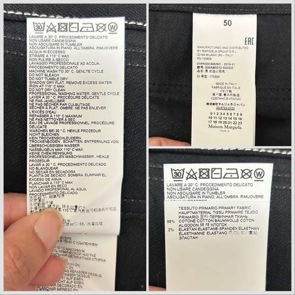 Maison Margiela Black Denim White Stitching Snap Button Spread Collar Jacket 50 - Picture 12 of 15